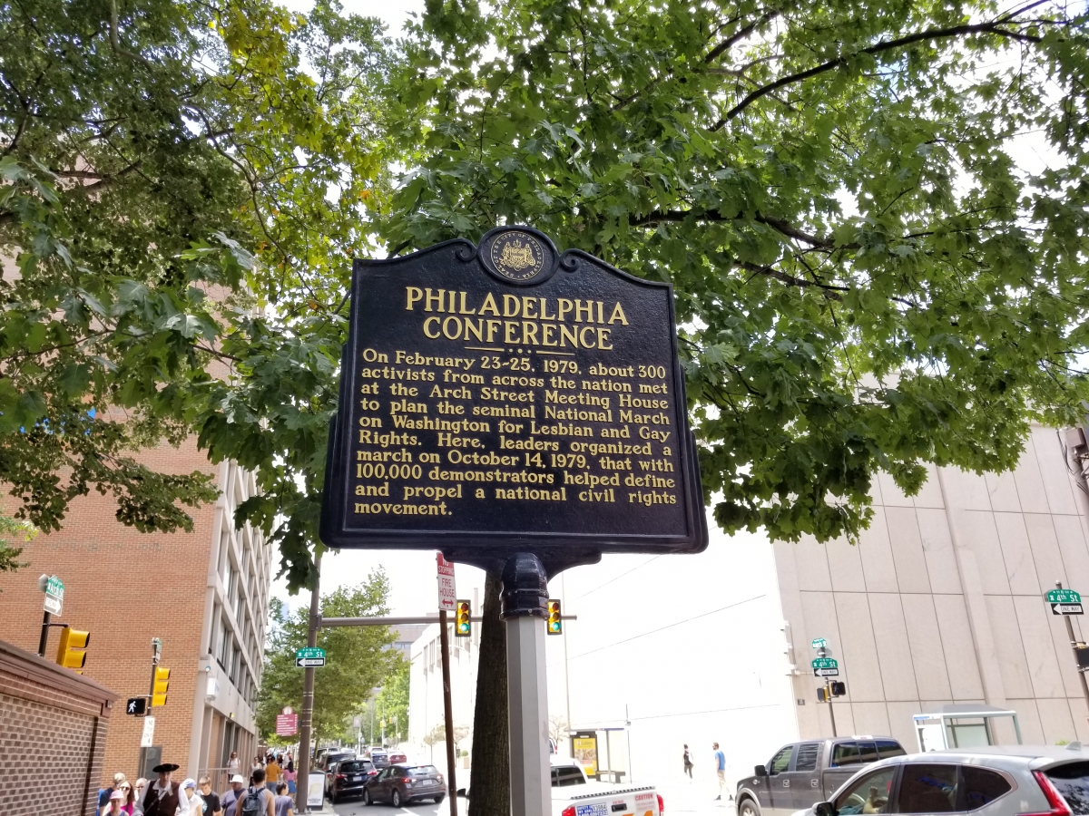 Philadelphia Conference Historical Marker Outside of Arch Street Friends Meeting House