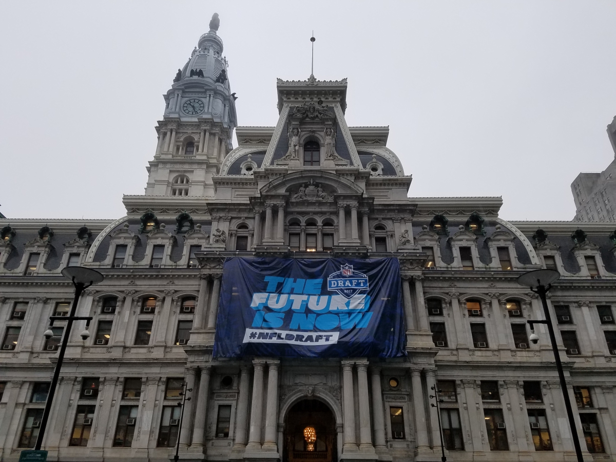 A Giant Banner of Philadelphia's City Hall Announces the Return of the NFL Draft