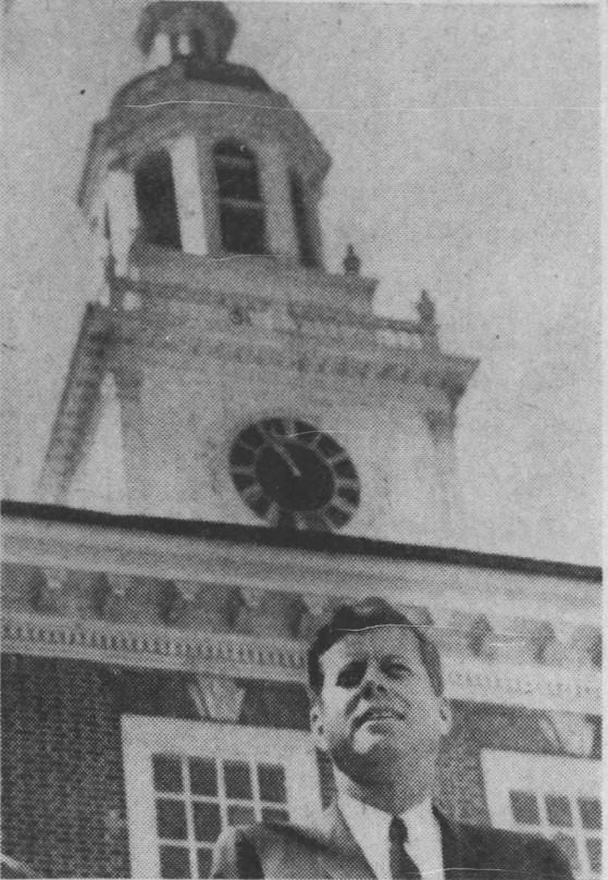 John F. Kennedy in front of Independence Hall - July 4, 1962 - The Boston Globe