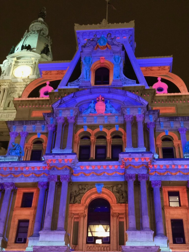 Deck the Hall Light Show @ Philadelphia City Hall's Dilworth Park
