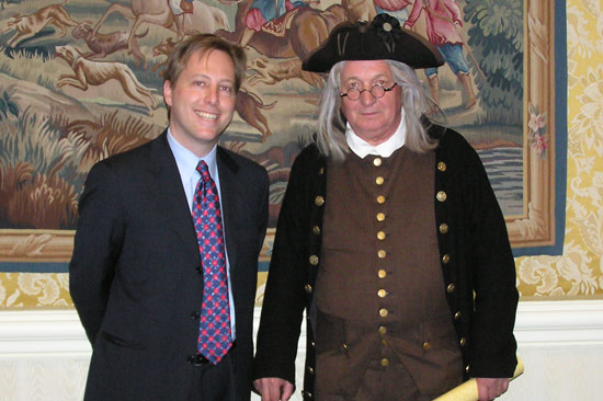 Jonathan Bari with Ben Franklin (played by Bill Robling)