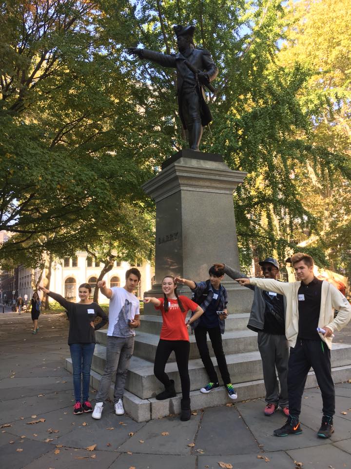 Statue of Commodore Barry behind Independence Hall
